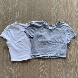 Basic TNA Cropped Tees, Size S, Grey (White has Sold)